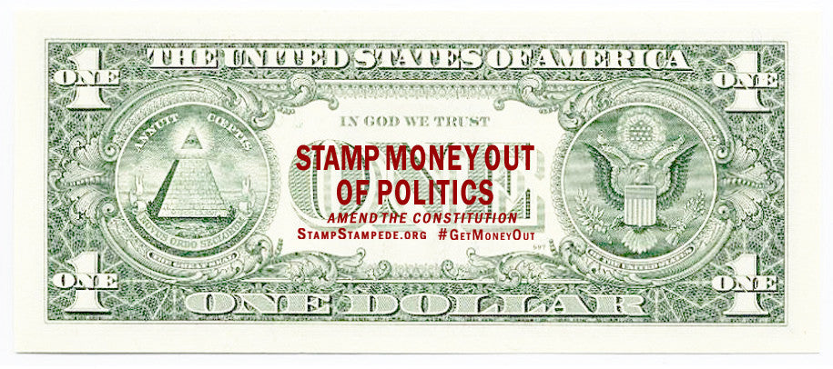 Stamp Money Out of Politics Self inking Spring Out Pocket Stamp